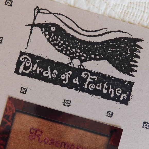 Birds of a Feather June Birthday Cat series cross stitch chart prim Juin pattern - Picture 3 of 11